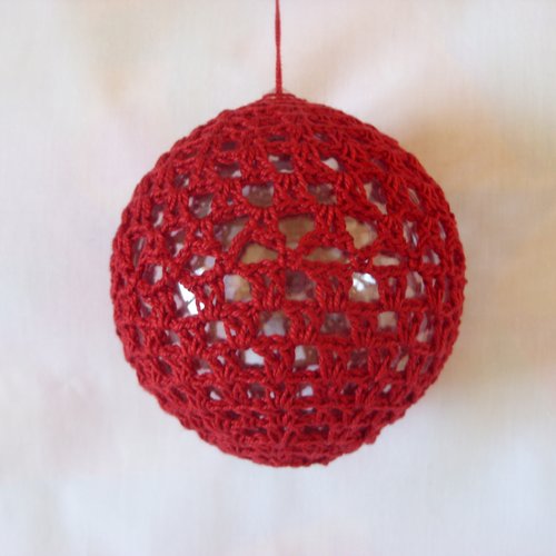 Boule de noël au crochet, modèle 2, "rouge"