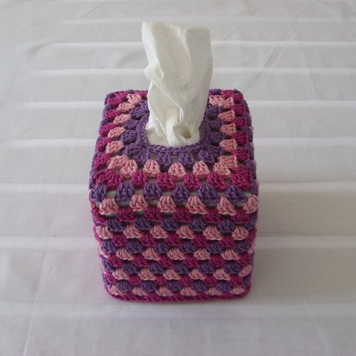 Housse boîte à mouchoirs, forme carrée, "rose"