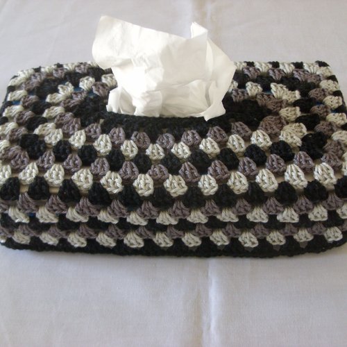 Housse boîte à mouchoirs, forme rectangulaire "noir"