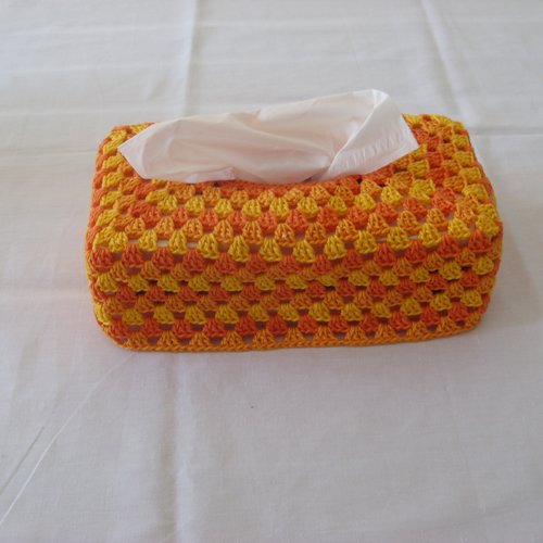 Housse boîte à mouchoirs, forme rectangulaire "orange"