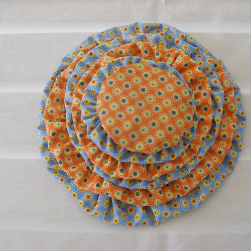 Lot de 6 charlottes alimentaires "orange et bleu"
