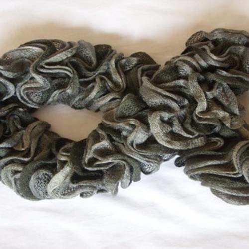 Echarpe en laine fantaisie "dégradé de gris"