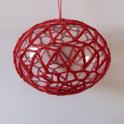 Boule de noël au crochet, modèle 1, "rouge"