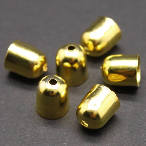 Lot de 12 embouts simples pour cordon 6 mm en métal doré 