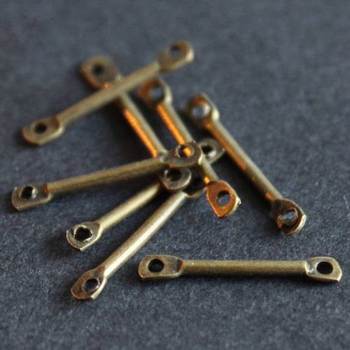 Lot de 40 mini-connecteurs batons en métal bronze ---