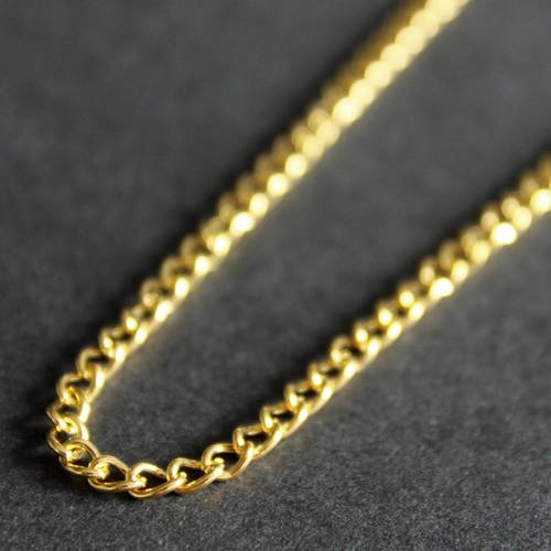 1 mètre chaîne maille twist 5 mm x 3 mm en métal doré ---
