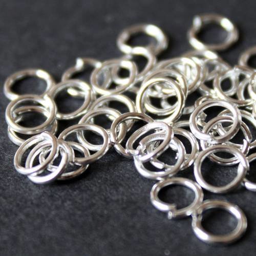 Lot de 50 anneaux 3 mm (x 0,6 mm) en métal argenté clair 
