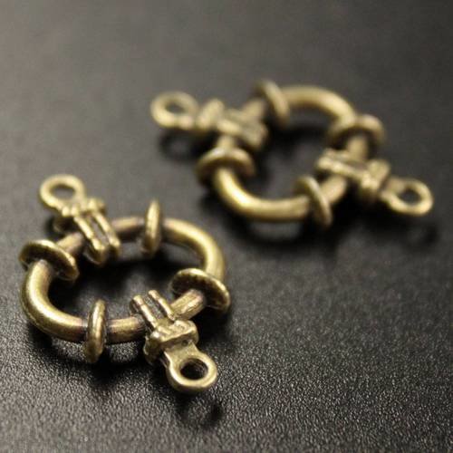 Lot de 2 connecteurs chaîne en métal bronze 