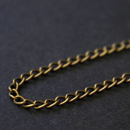 1 mètre de chaîne maille twist 5 mm x 3 mm en métal bronze 