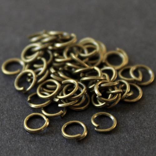 Lot de 50 anneaux 5 mm (x 0,7 mm) en métal bronze 