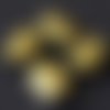 Lot de 4 perles tube rectangulaires en métal doré aspect vieil or 