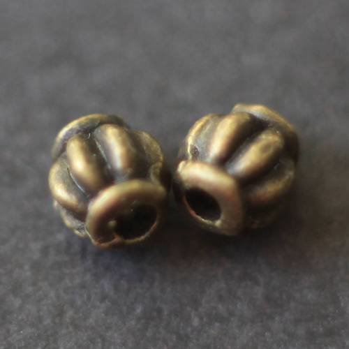 Lot de 20 petites perles intercalaires lanterne 3,5 mm en métal bronze ---