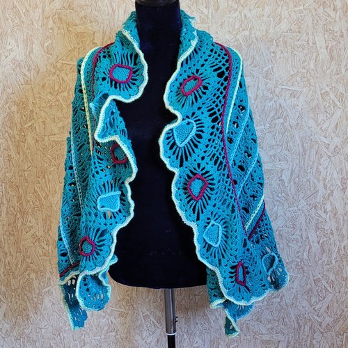 Yvaris étole-écharpe femme au crochet