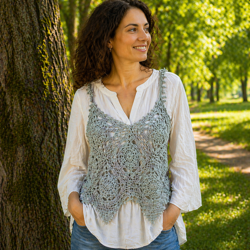 **débardeur femme au crochet ** isil : lune d'été** style bohème chic pièce unique création artisanale france