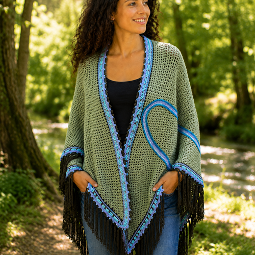 Châle au crochet bohème féerique " nisa – châle des forêts enchantées "
