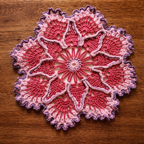 Napperon au crochet rosée de l’aube