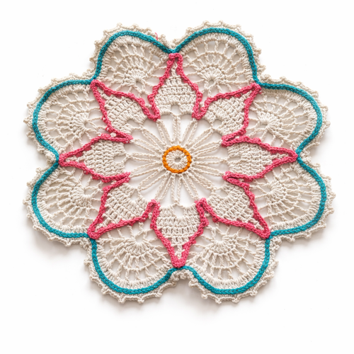 Napperon au crochet éveil des pétales