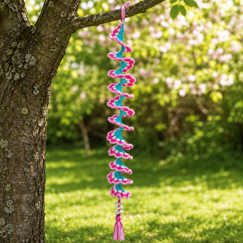 Moulin à vent au crochet  spirale sakura « brise de pétales »