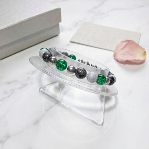 Bracelet artisanal "émeraude mystique"