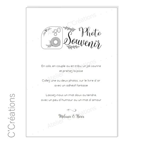 Affiche mariage photo souvenir personnalisable, format a3, a4, a5, 13 x 18 cm, pour mariage
