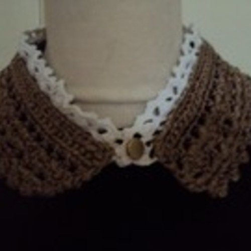 Col claudine 47 cm crochet coton/polyamide