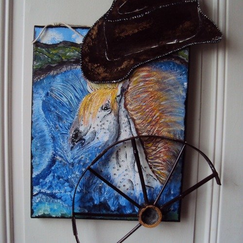 Tableau cheval peinture acrylique