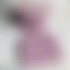 Panière et lingettes motifs ronds pointillés rose