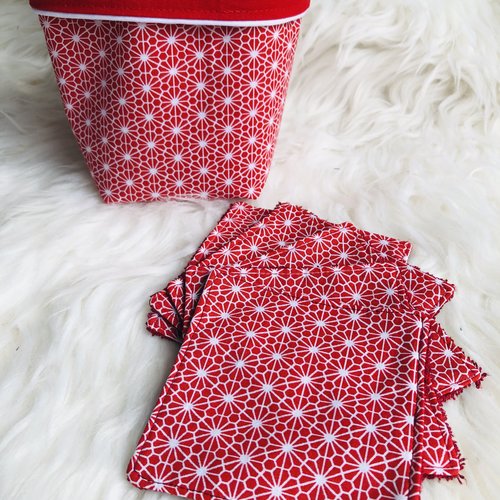 Panière et lingettes motifs fleurs