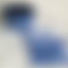 Panière et lingettes en coton et éponge bambou motifs riad bleu
