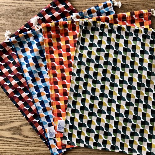 Sac à vrac / sac en tissu réutilisable motifs colorés