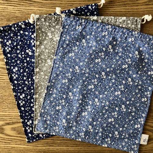 Sac à vrac / sac en tissu réutilisable motifs fleuris