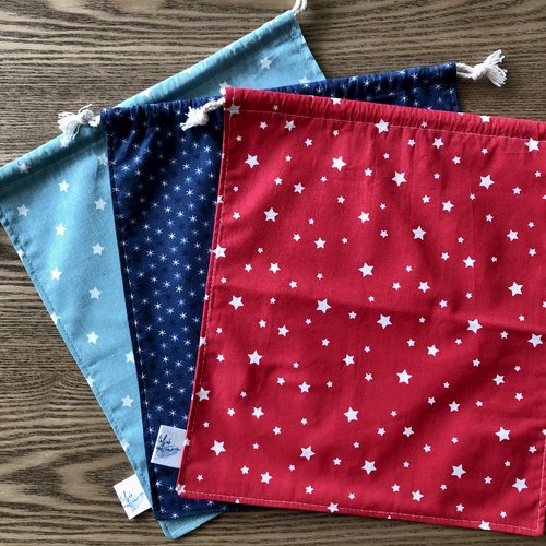 Sac à vrac / sac en tissu réutilisable motifs étoiles