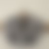 Tour de cou en double gaze de coton gris clair pois dorés