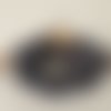 Tour de cou en double gaze de coton gris foncé pois dorés