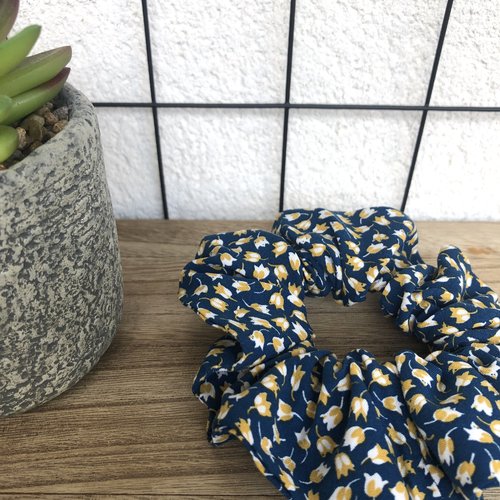 Chouchou en coton cousu main motifs fleuris