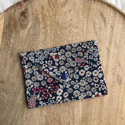 Pochette enveloppe en toile de coton motifs fleuris