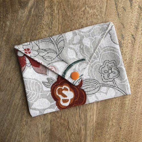 Pochette enveloppe en toile de coton motifs fleuris