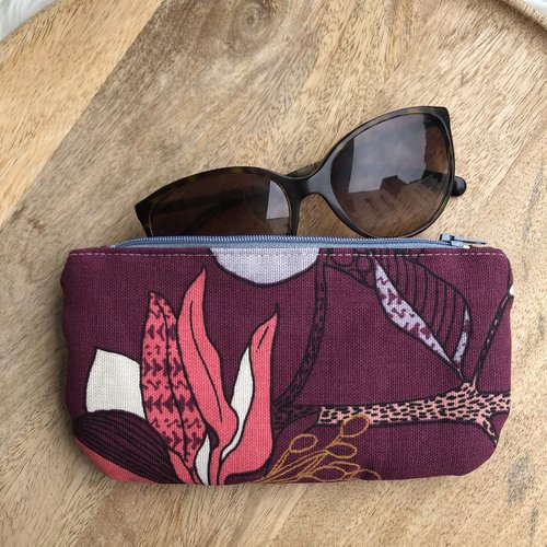 Trousse / étui à lunettes en toile de coton motifs fleurs