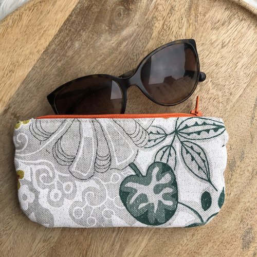 Trousse / étui à lunettes en toile de coton motifs fleurs