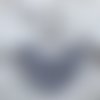 Bavoir/ bandana en coton double gaze gris clair pois dorés