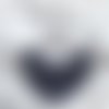 Bavoir/ bandana en coton double gaze gris moyen pois dorés