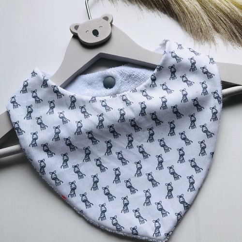 Joli bandana en éponge et tissu coton motifs zèbres