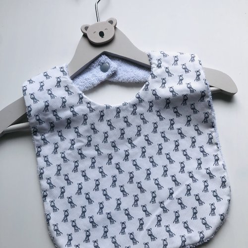 Joli bavoir en éponge et tissu coton motifs zèbres