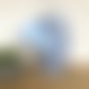 Essuie tout en coton et éponge 3 feuilles motifs bleu ciel