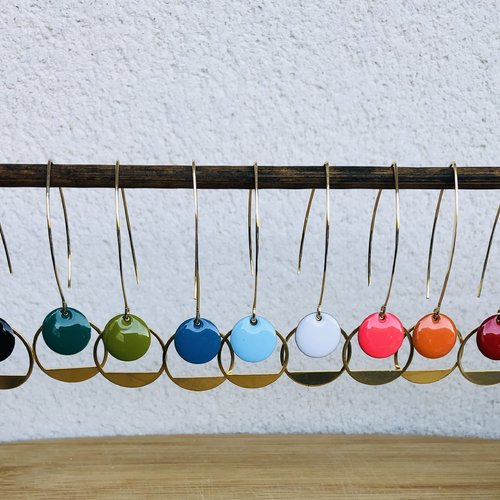 Boucles d'oreilles crochet en métal doré en laiton