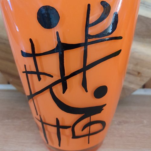 Vase en verre orange