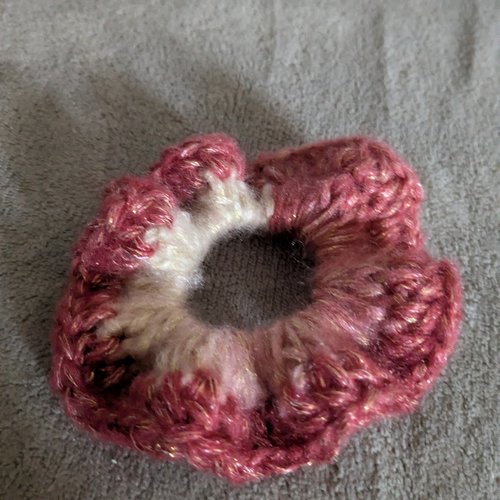 Chouchou au crochet en mohair