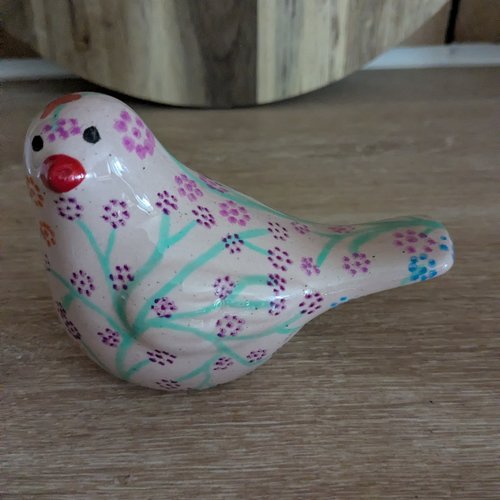 Oiseau céramique peint à la main