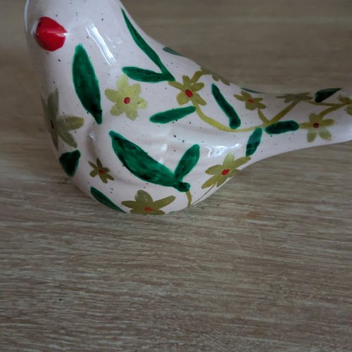 Oiseau céramique peint à la main