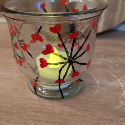 Photophore en verre peint à la main